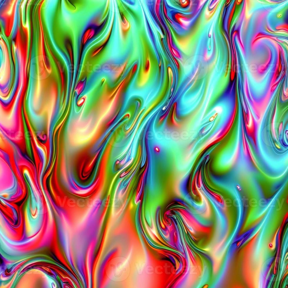 Abstract multicolor liquid holographic background, Digital painted abstract texture photo