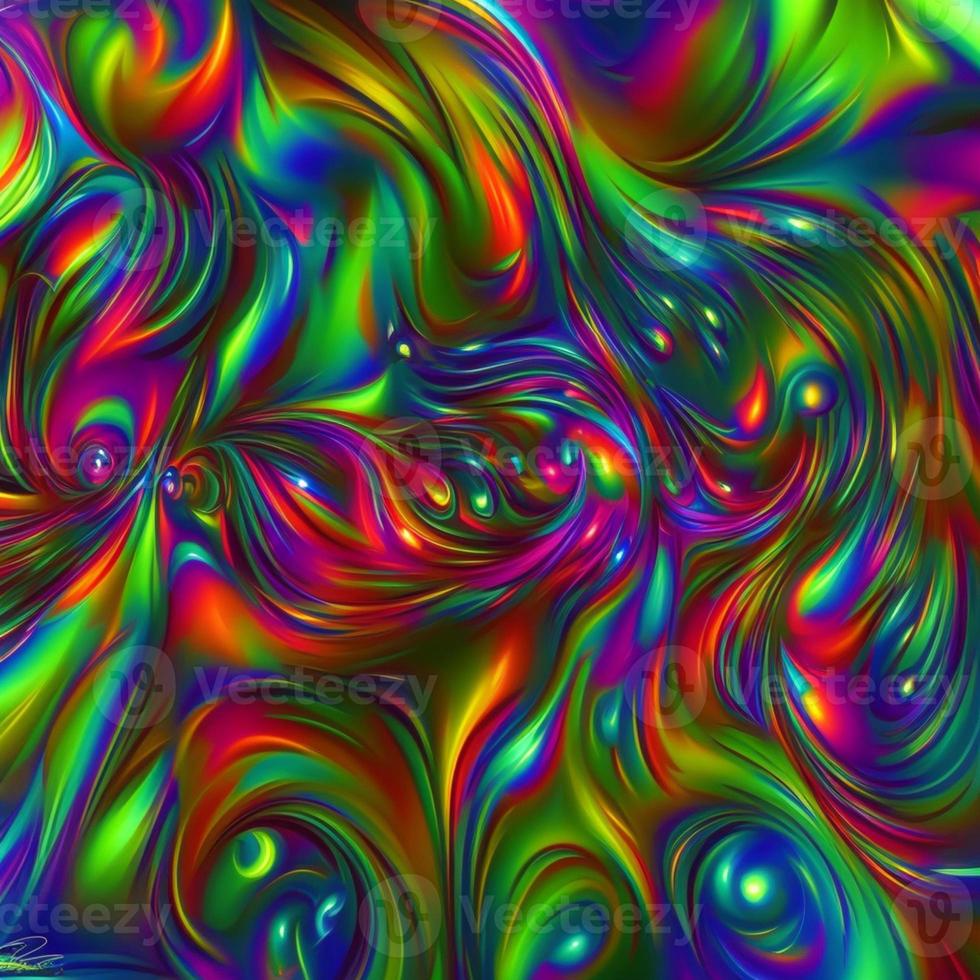 Abstract multicolor liquid holographic background, Digital painted abstract texture photo