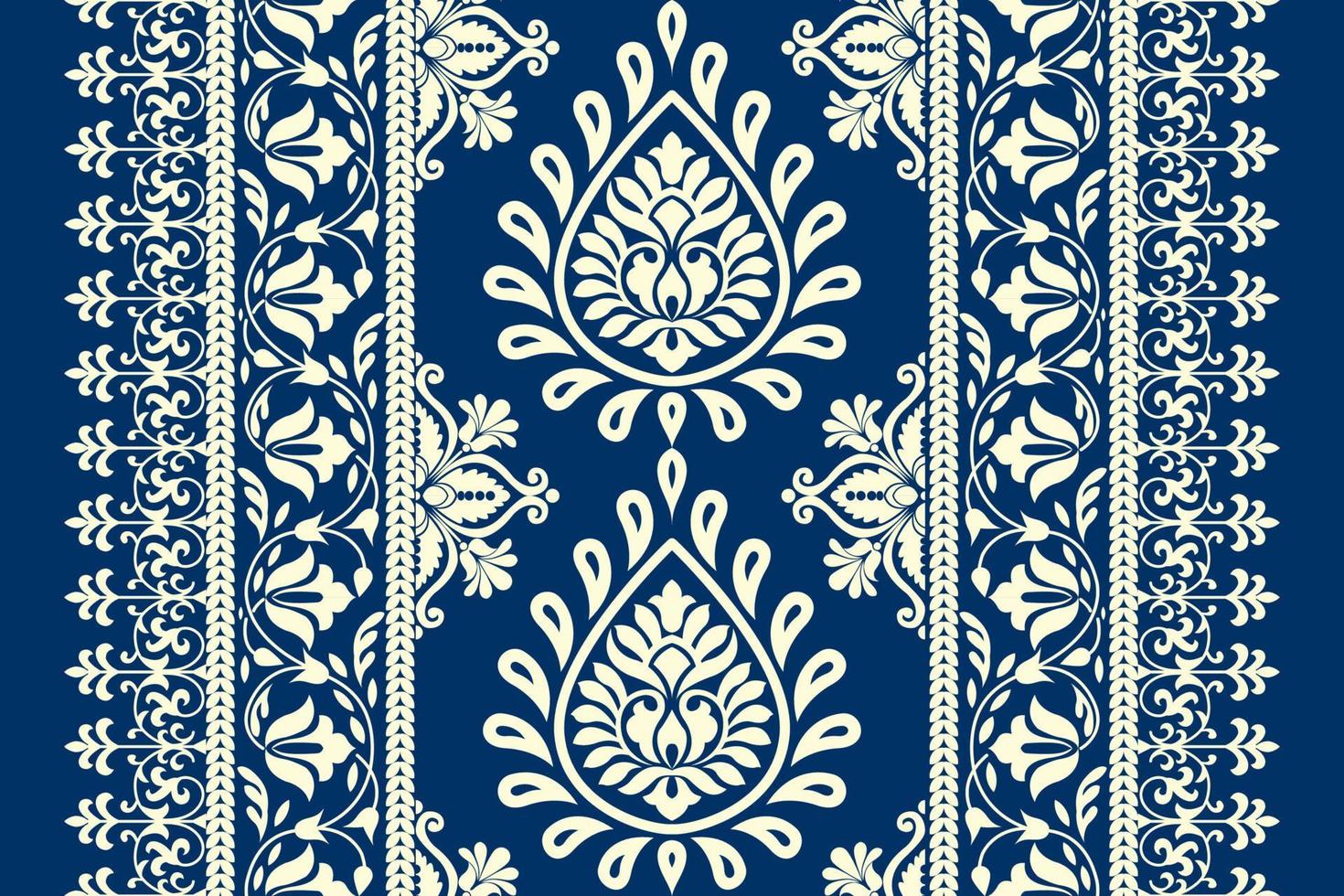 Ethnic pattern. Kerchief Pattern. Silk neck scarf. Bandana Print. Headscarf. Floral vintage style. Indonesian batik. Textile, Fabric, Tile, Clothing. Tribal texture. Vector. Blue, Red, Gold, Yellow. vector