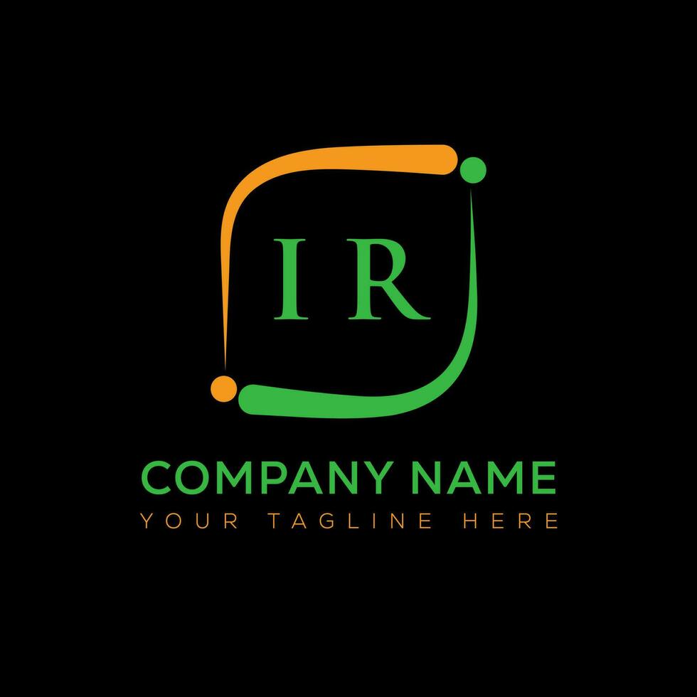 IR letter logo creative design. IR unique design. vector