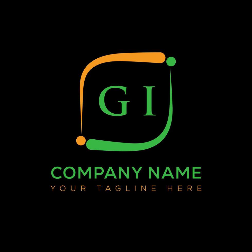 GI letter logo creative design. GI unique design. vector