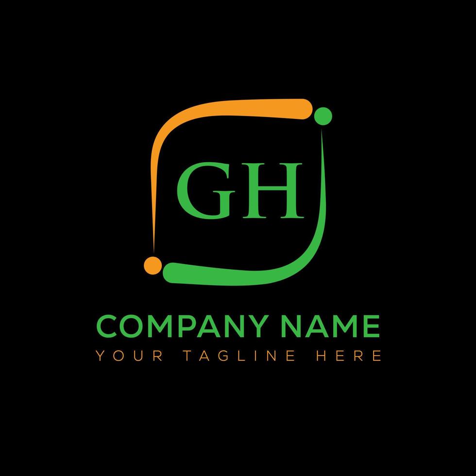 GH letter logo creative design. GH unique design. vector