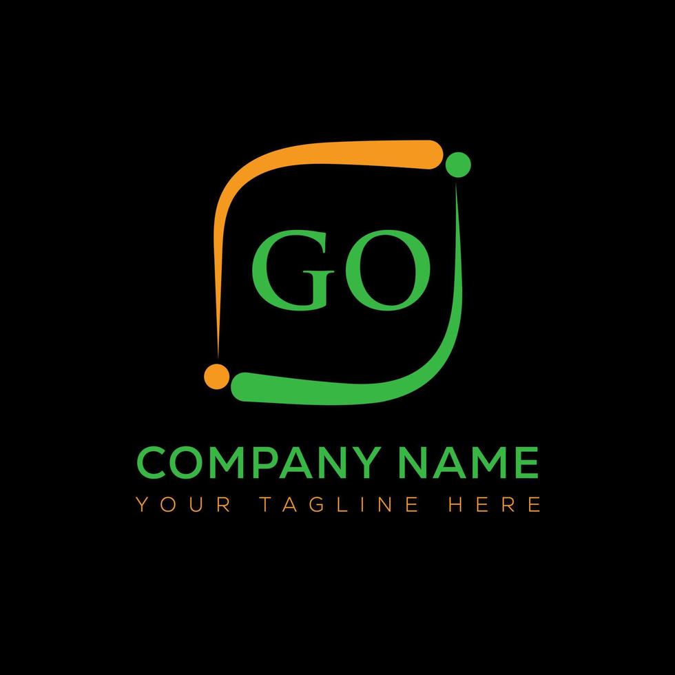 GO letter logo creative design. GO unique design. vector