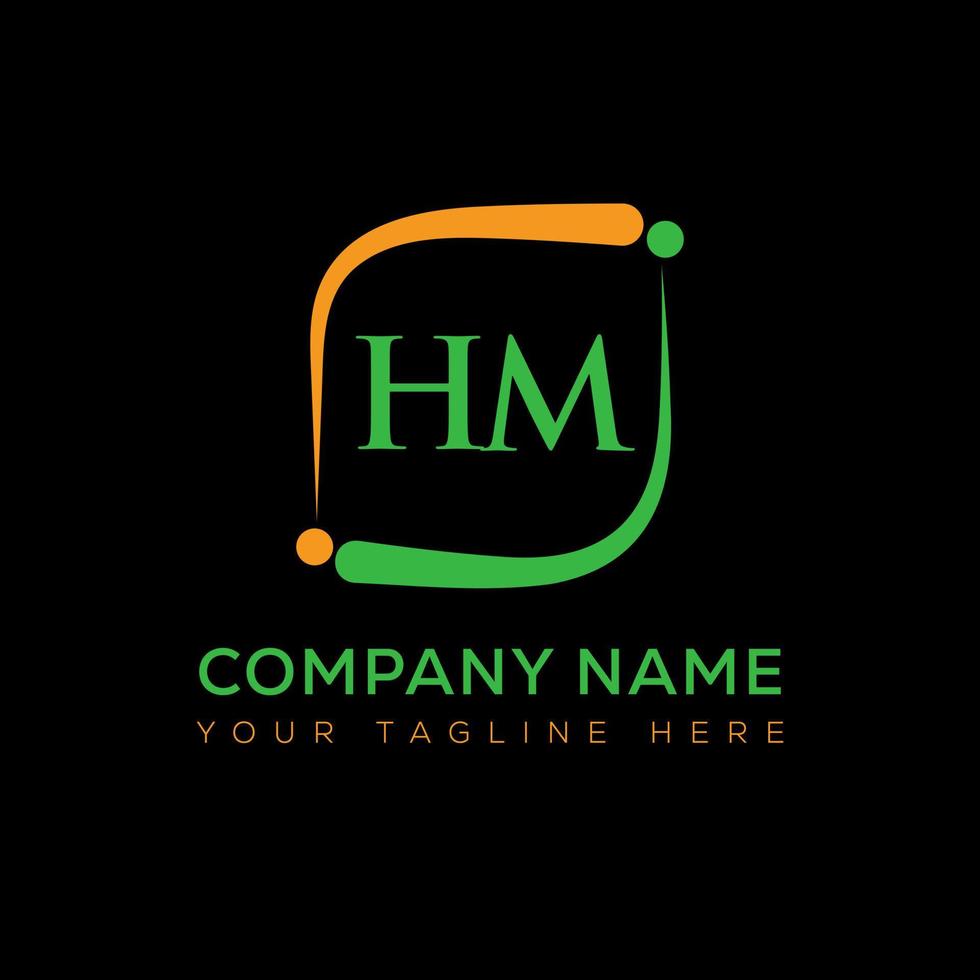 HM letter logo creative design. HM unique design. vector