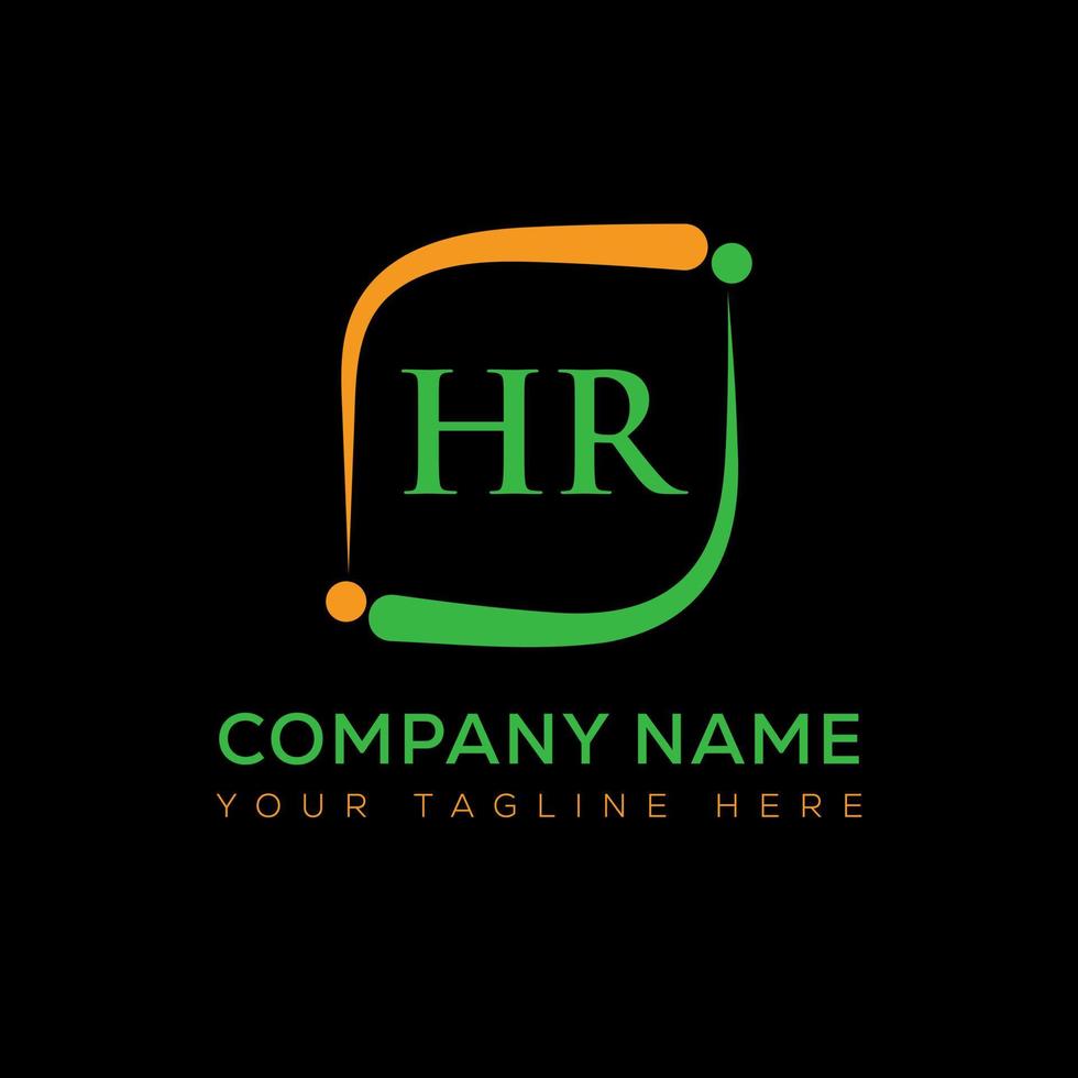 HR letter logo creative design. HR unique design. vector