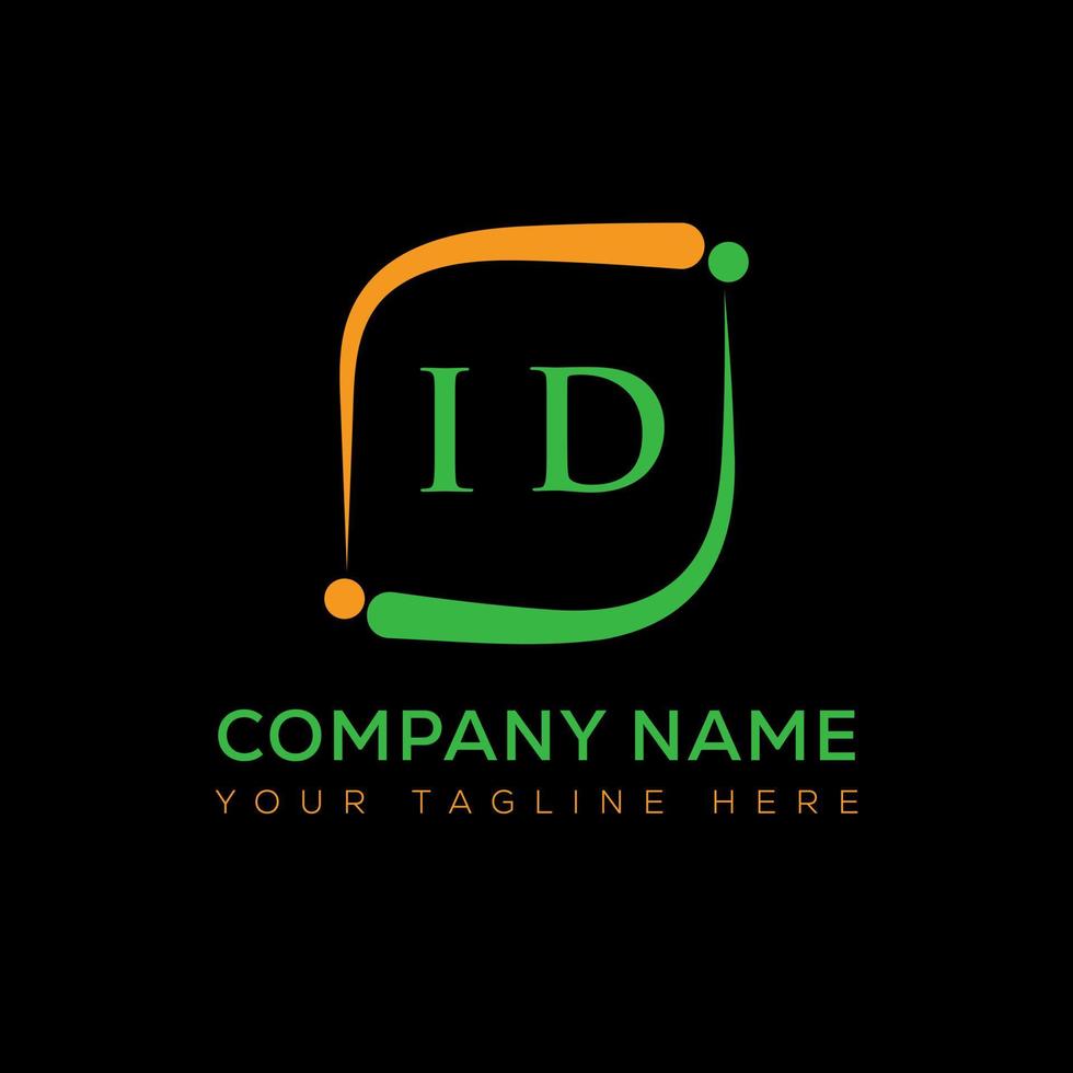 ID letter logo creative design. ID unique design. vector