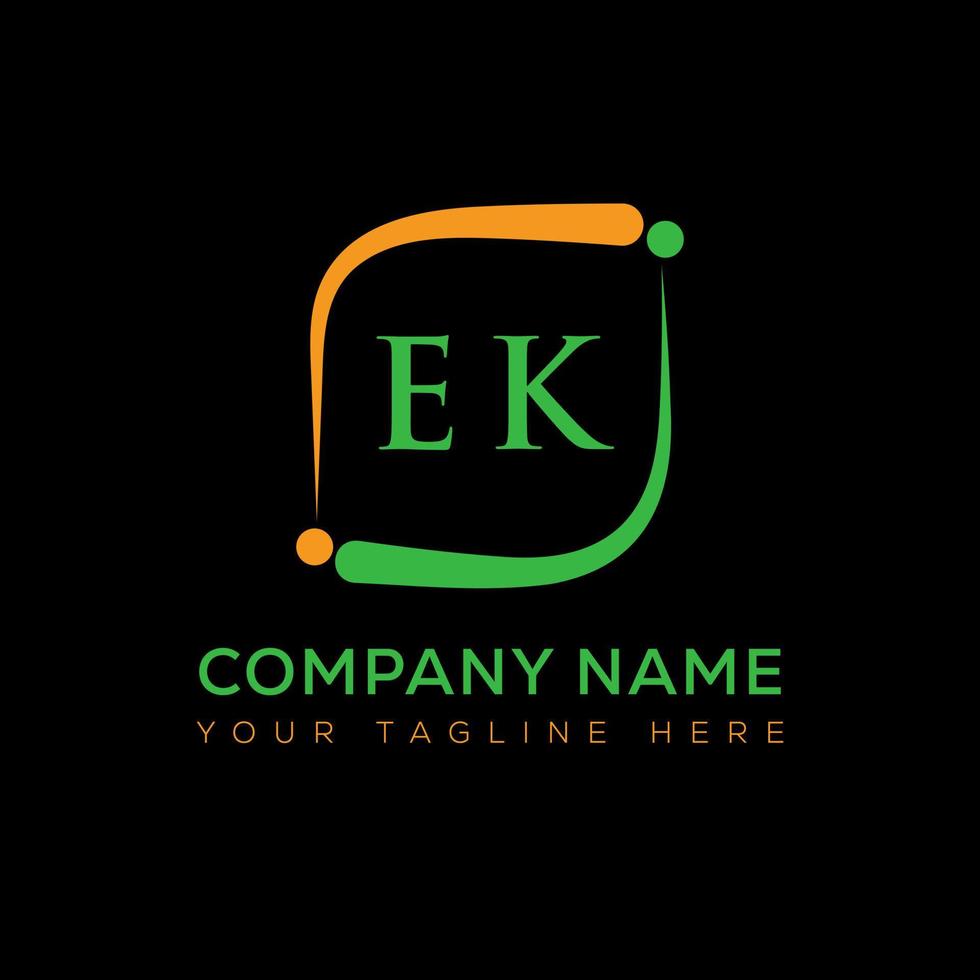 EK letter logo creative design. EK unique design. vector