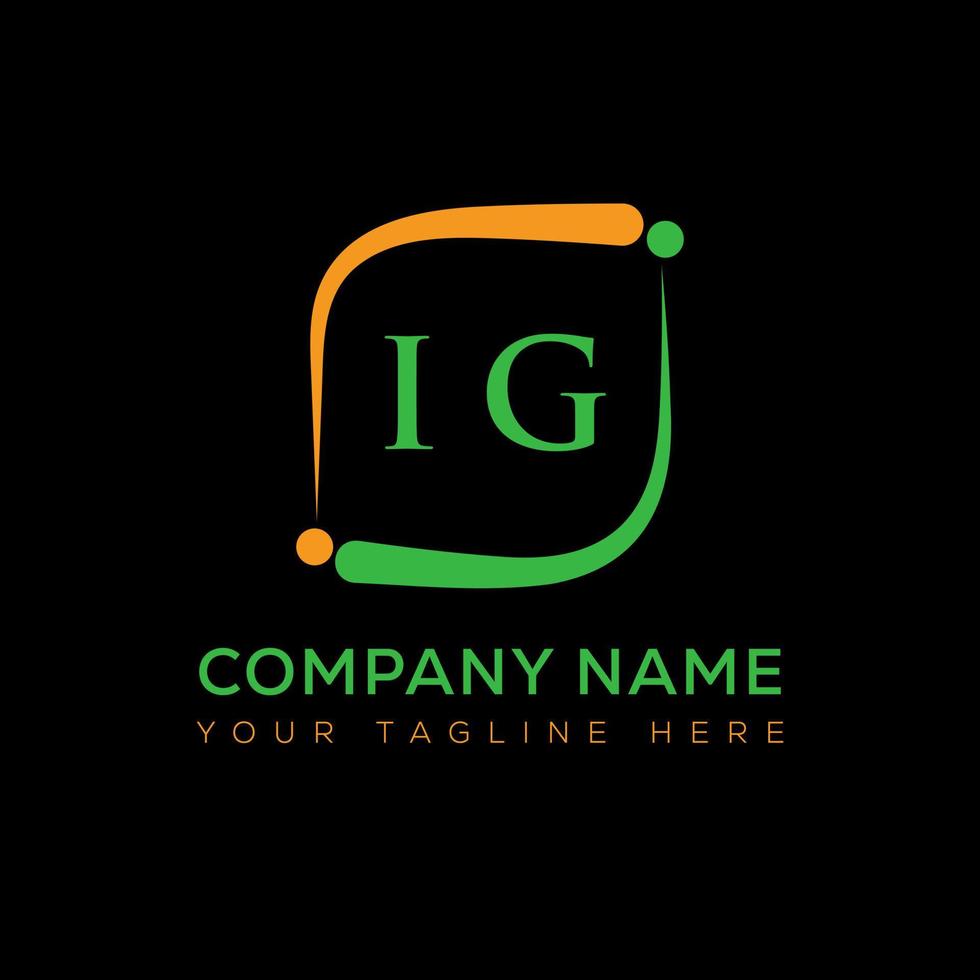 IG letter logo creative design. IG unique design. vector