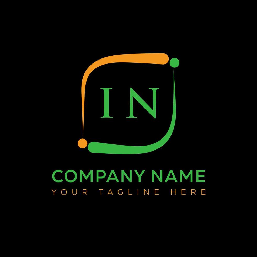 IN letter logo creative design. IN unique design. vector