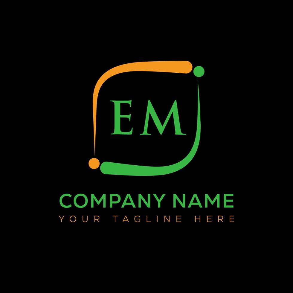 EM letter logo creative design. EM unique design. vector