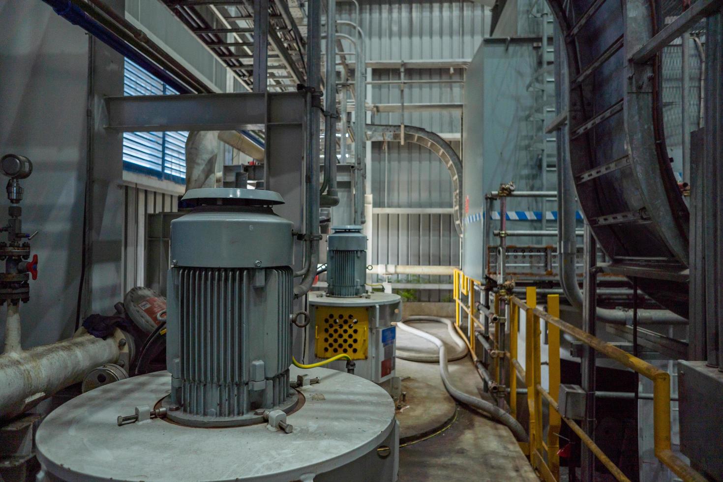 Sea water intake pump equipment on power plant project. The photo is suitable to use for industry background photography, power plant poster and electricity content media.