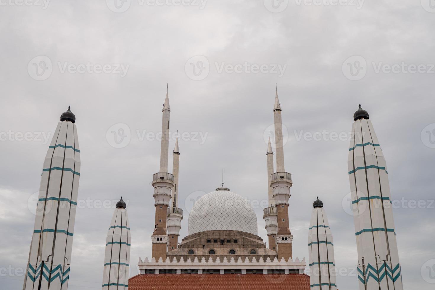 Great mosque on the Semarang Central Java, when day time with cloudy sky. The photo is suitable to use for Ramadhan poster and Muslim content media.