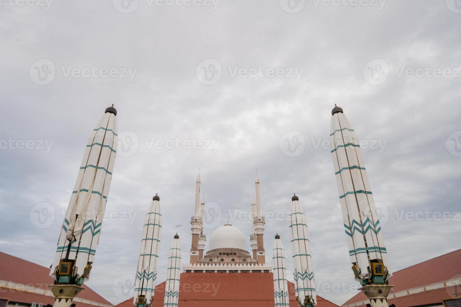 Great mosque on the Semarang Central Java, when day time with cloudy sky. The photo is suitable to use for Ramadhan poster and Muslim content media.