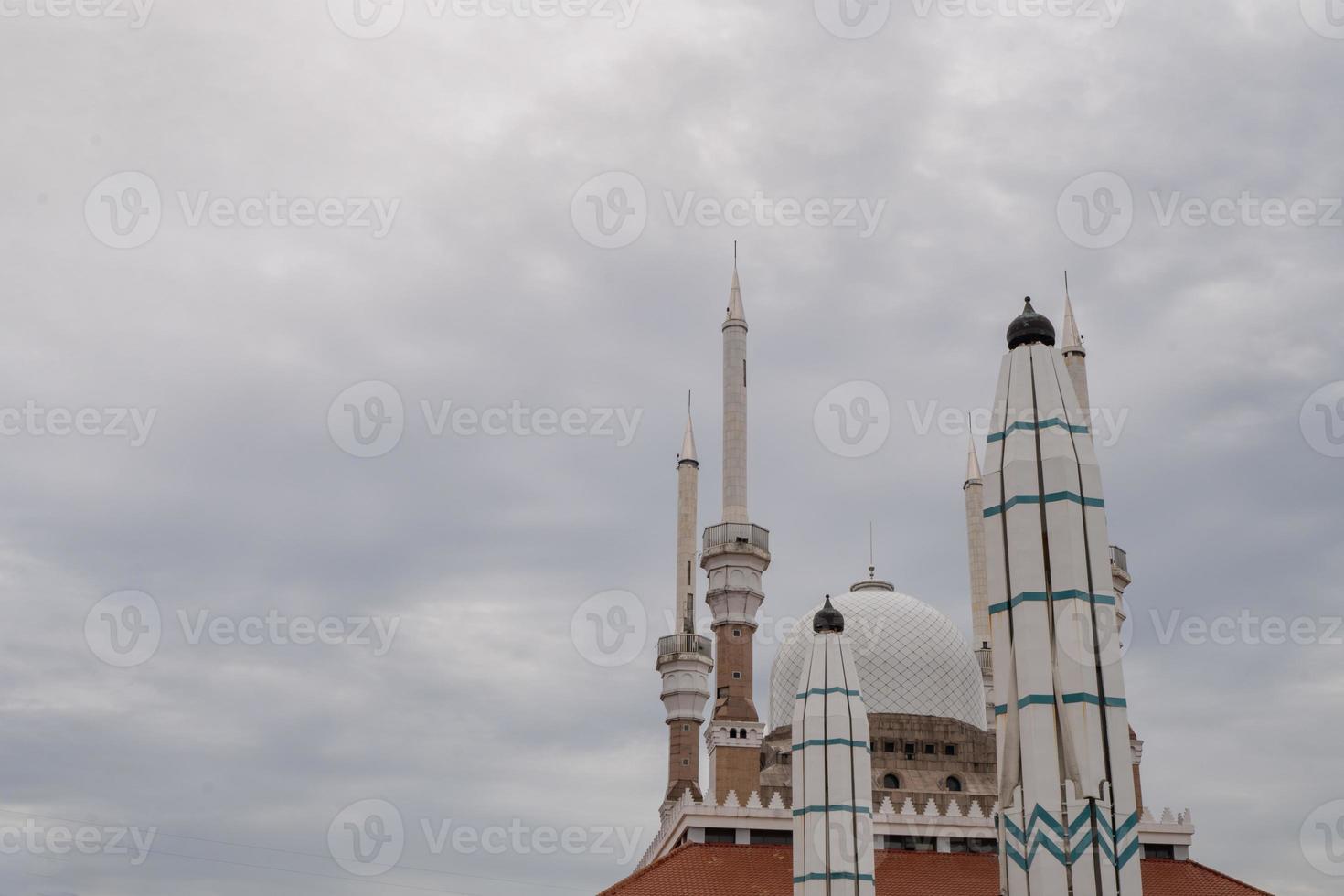 Great mosque on the Semarang Central Java, when day time with cloudy sky. The photo is suitable to use for Ramadhan poster and Muslim content media.