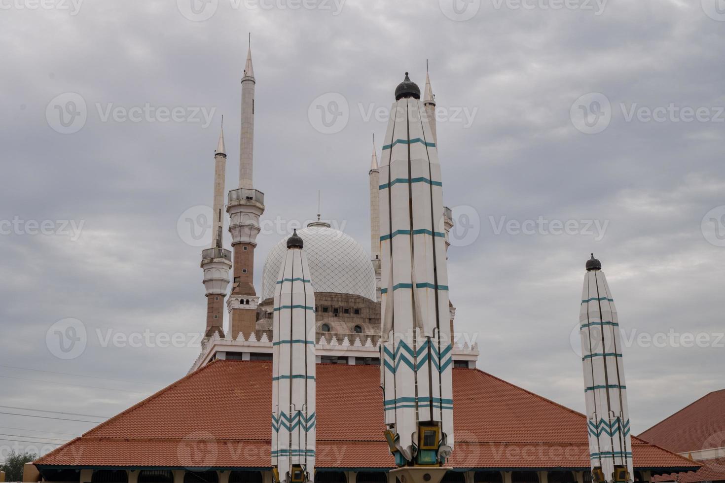 Great mosque on the Semarang Central Java, when day time with cloudy sky. The photo is suitable to use for Ramadhan poster and Muslim content media.
