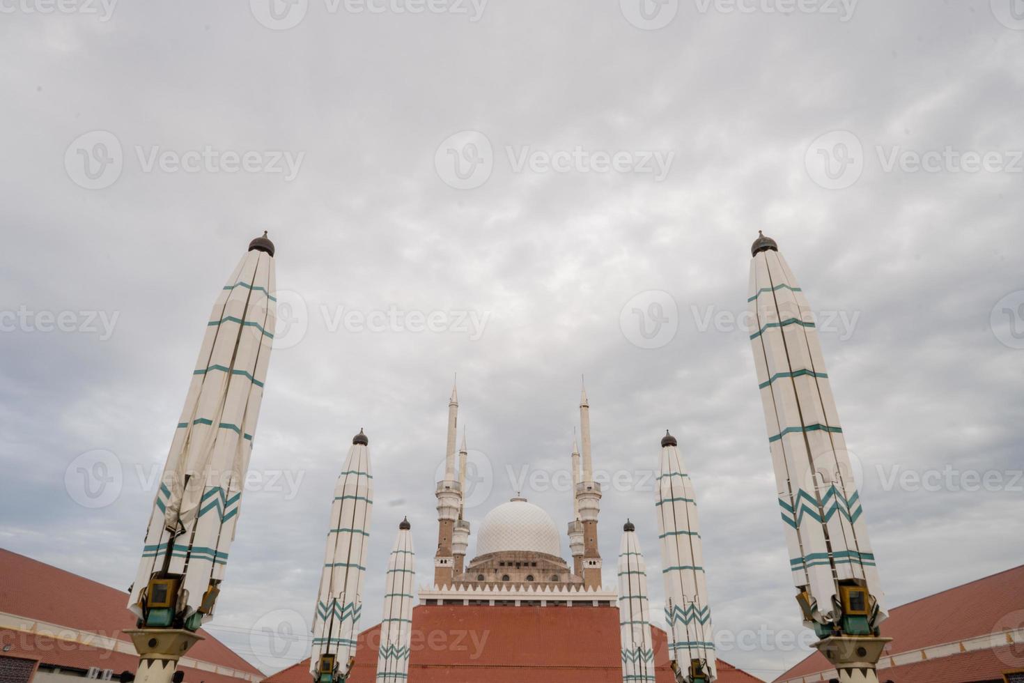Great mosque on the Semarang Central Java, when day time with cloudy sky. The photo is suitable to use for Ramadhan poster and Muslim content media.
