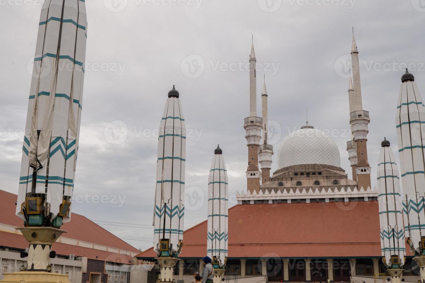 Great mosque on the Semarang Central Java, when day time with cloudy sky. The photo is suitable to use for Ramadhan poster and Muslim content media.