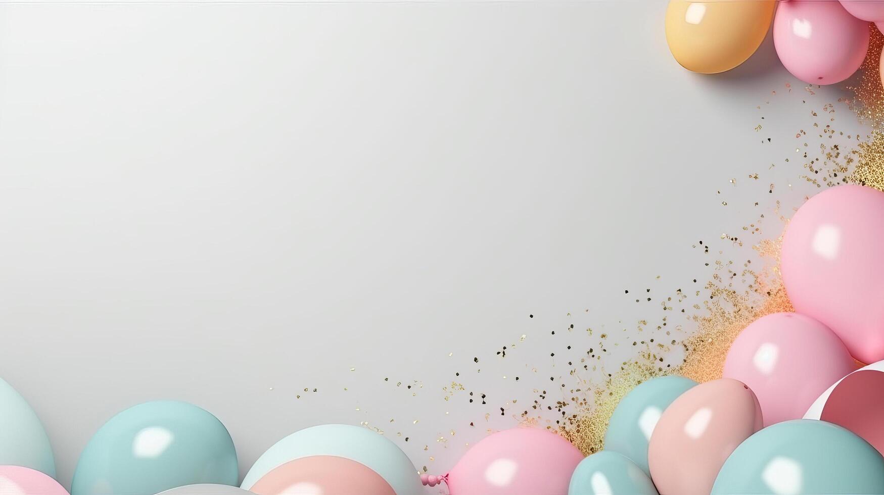 Happy Birthday Background with Balloons. Illustration photo