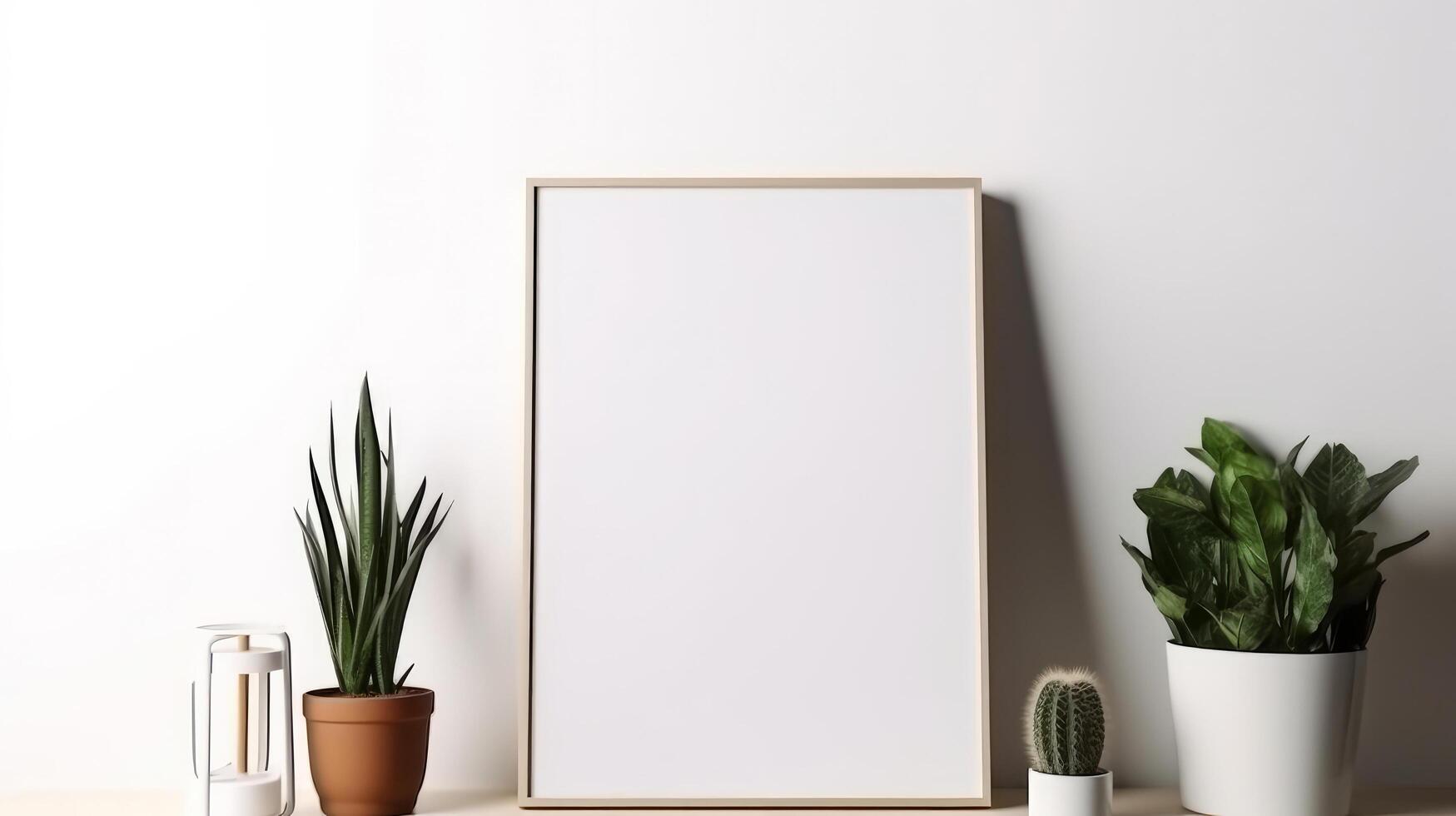 Frame mockup in interior. Illustration photo