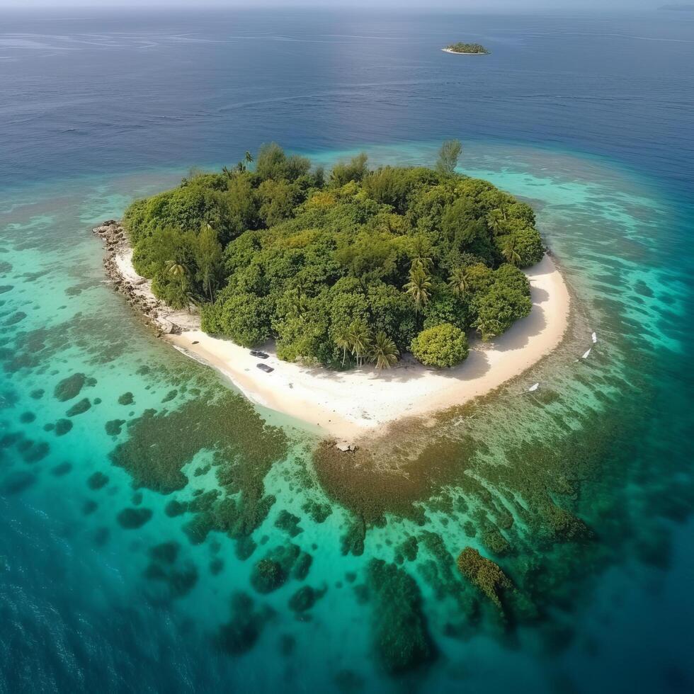 Tropical island. Illustration photo