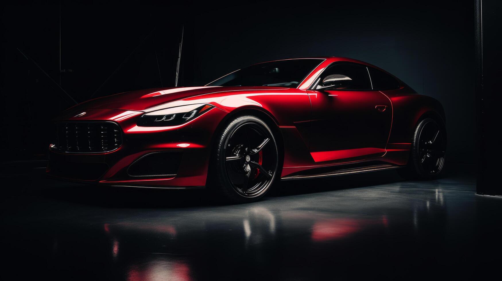 Sport car on black background. Illustration photo