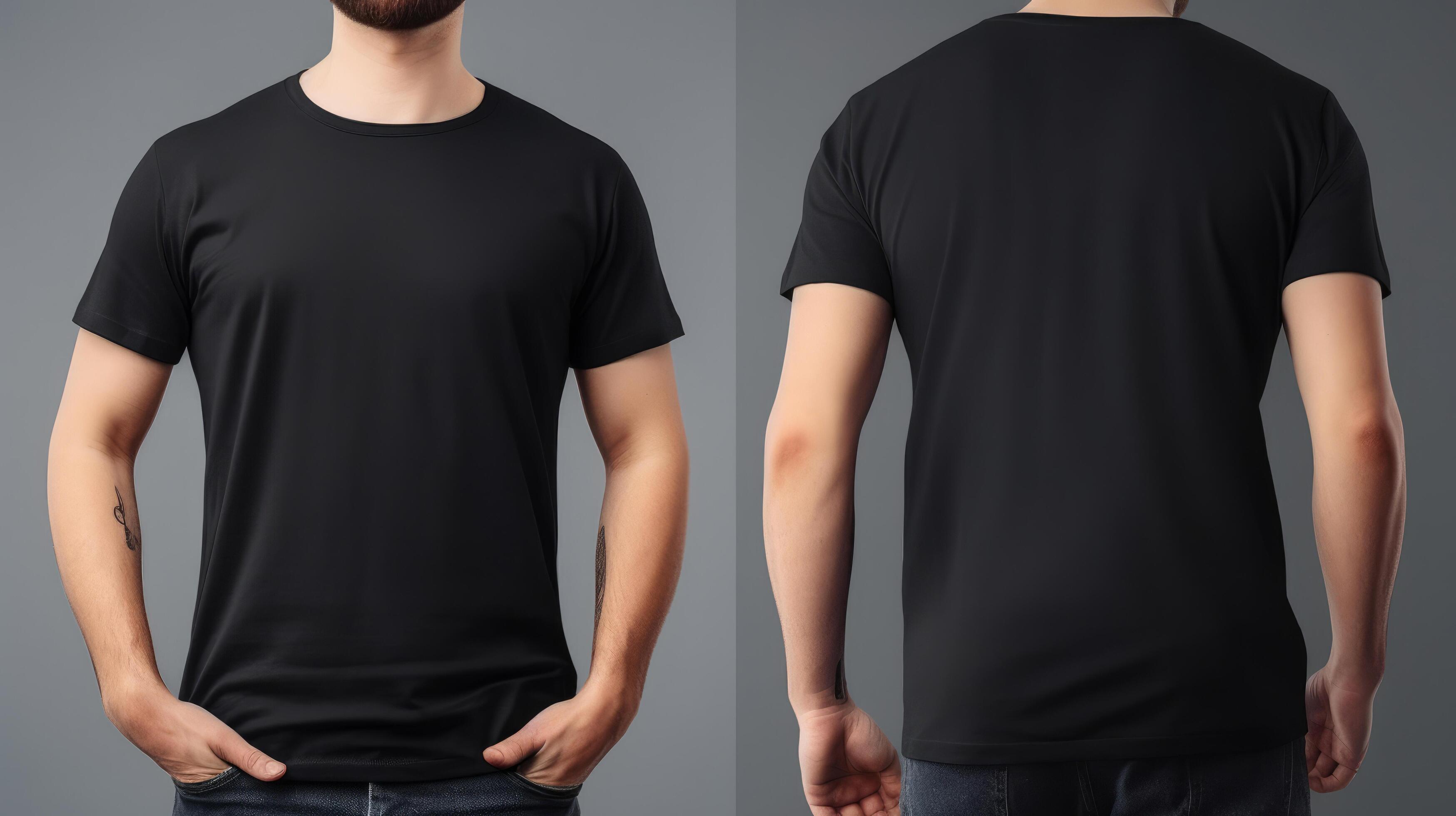 Black T-Shirt Mockup Template. Illustration 22862441 Stock Photo at ...