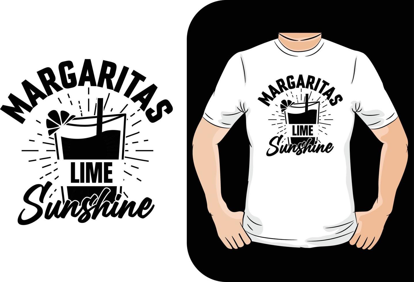 margaritas Lima Brillo Solar verano t camisa diseño vector