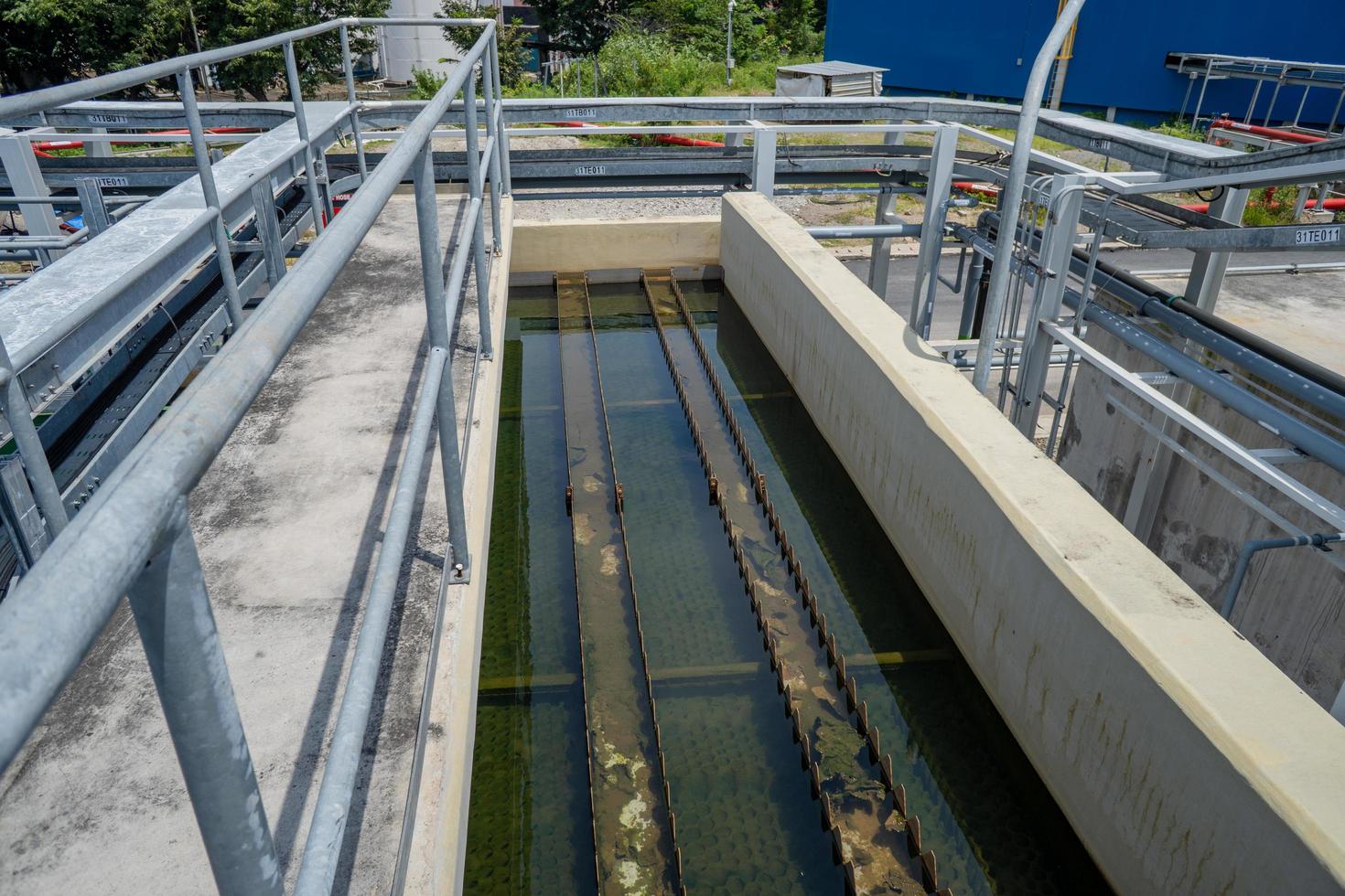 Waste water treatment plant for power plant project, lamella clarifier and sludge agitator. The photo is suitable to use for waste water treatment content media and environment poster.