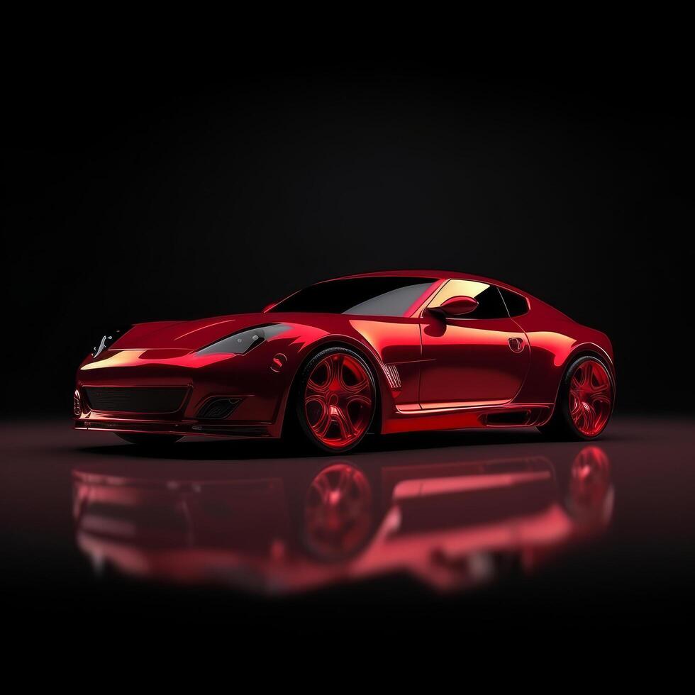 Sport car on black background. Illustration photo