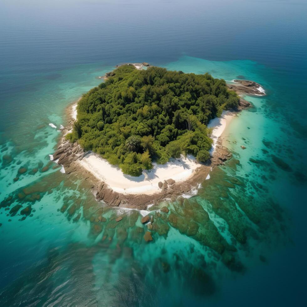 Tropical island. Illustration photo