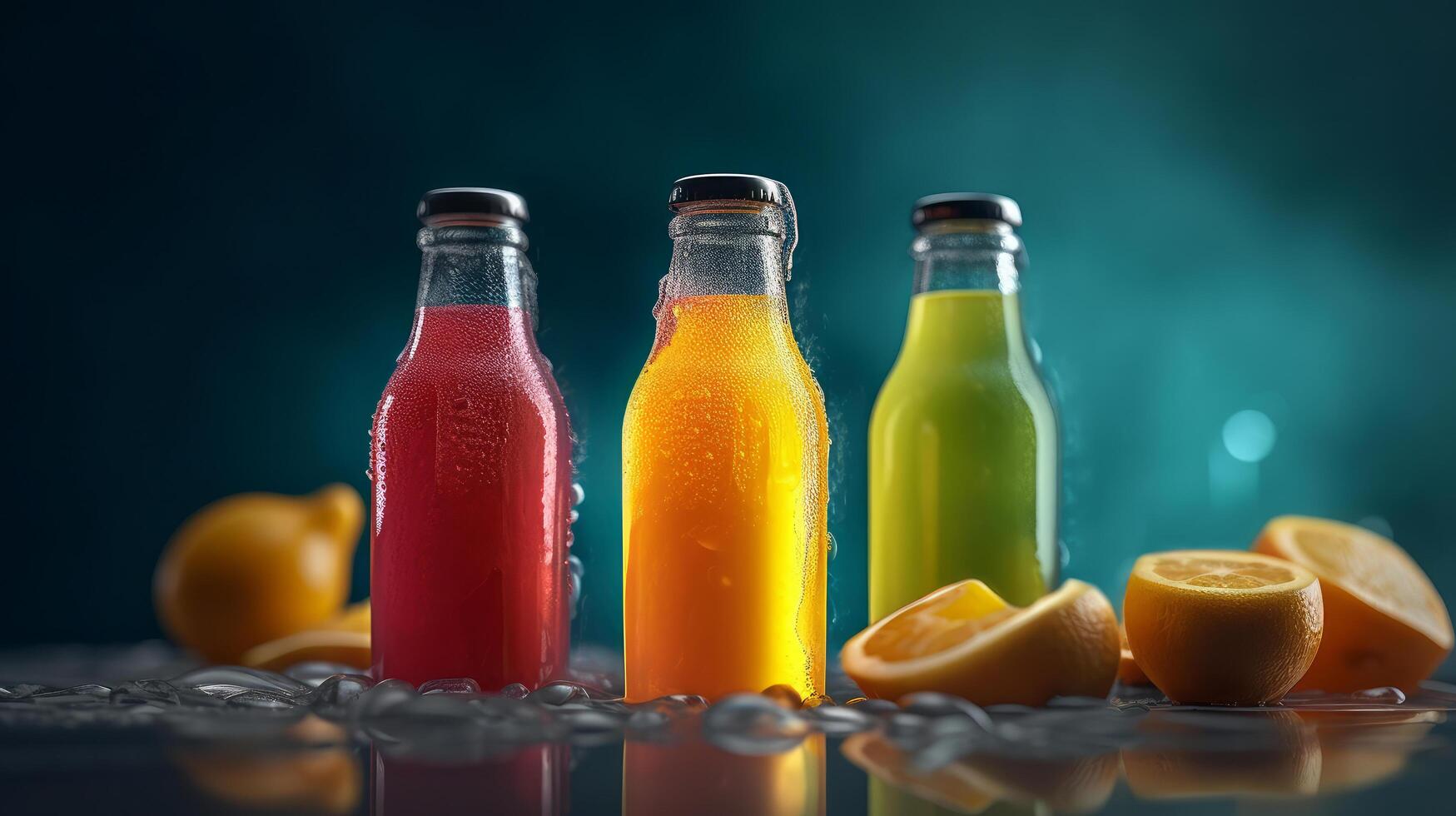 Juice bottles. Illustration photo