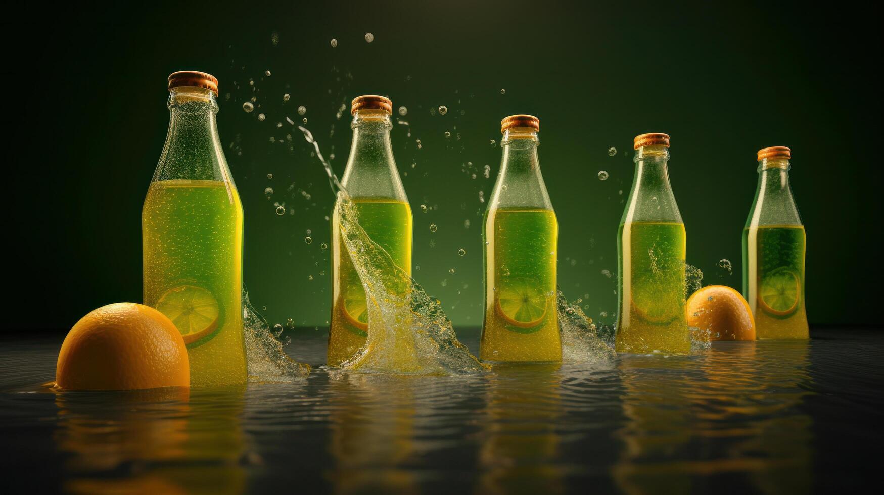 Juice bottles. Illustration photo