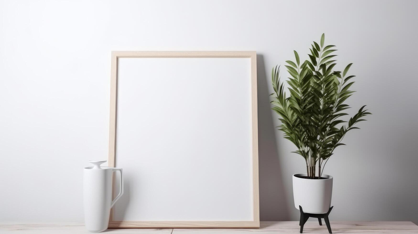 Frame mockup in interior. Illustration photo