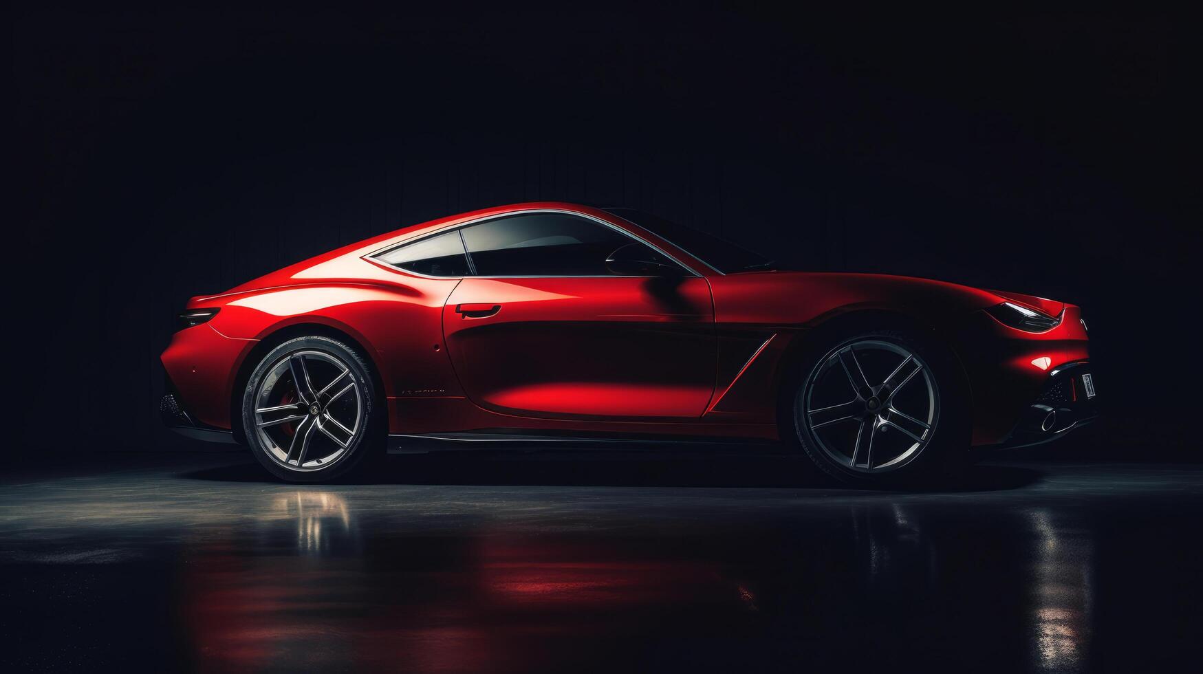 Sport car on black background. Illustration photo