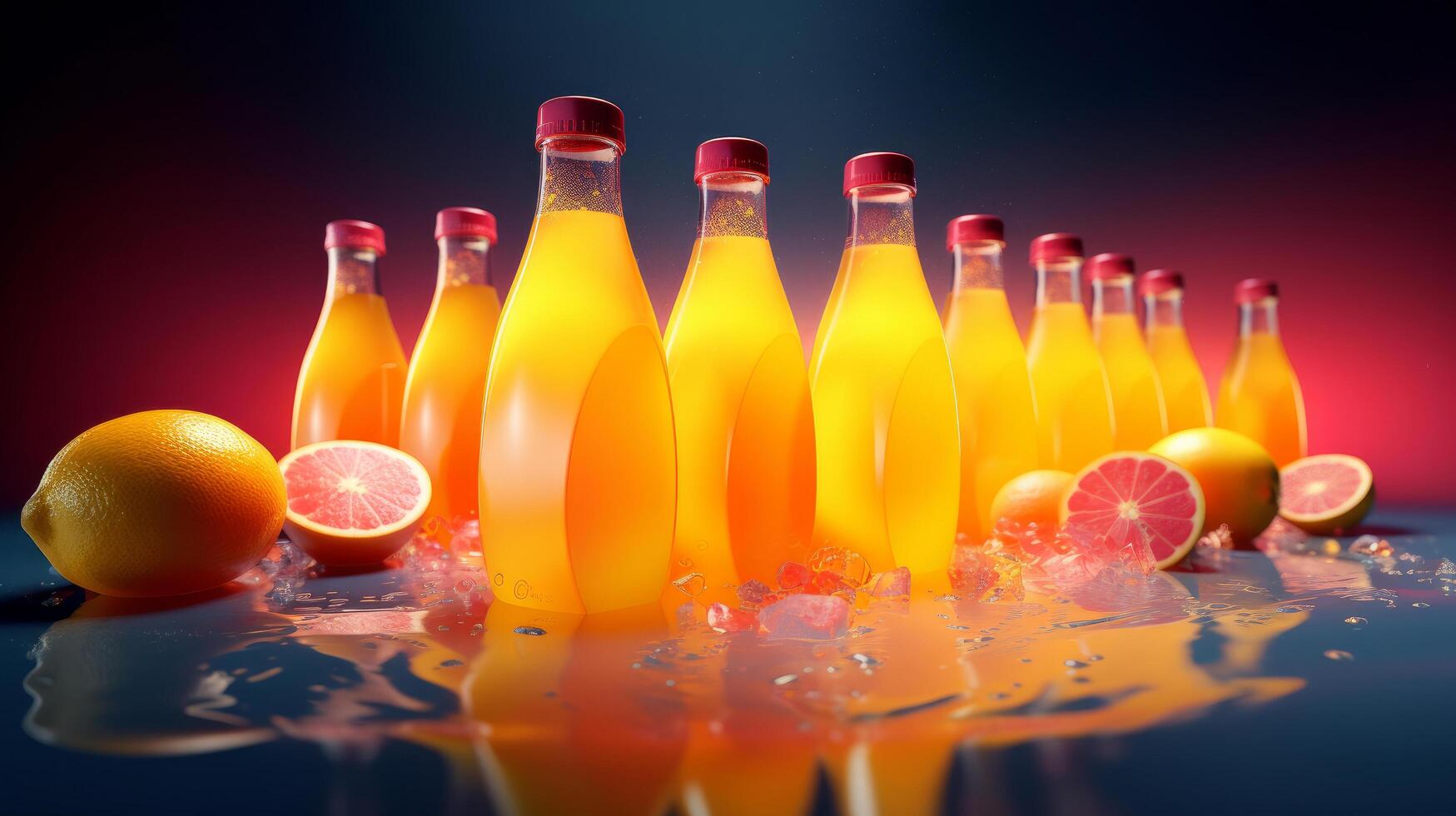 Juice bottles. Illustration photo