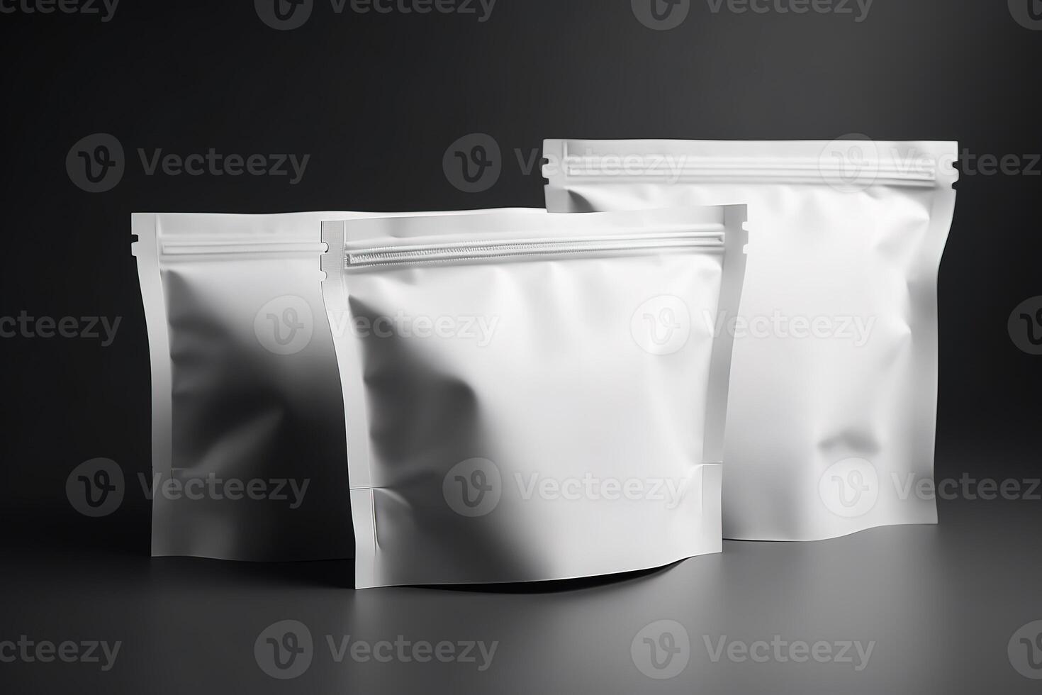 Blank White Packaging Pouch for Mockup Illustration with photo