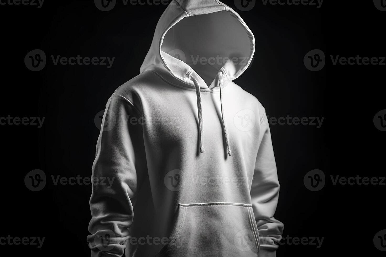 Blank White Hoodie for Mockup Illustration with photo