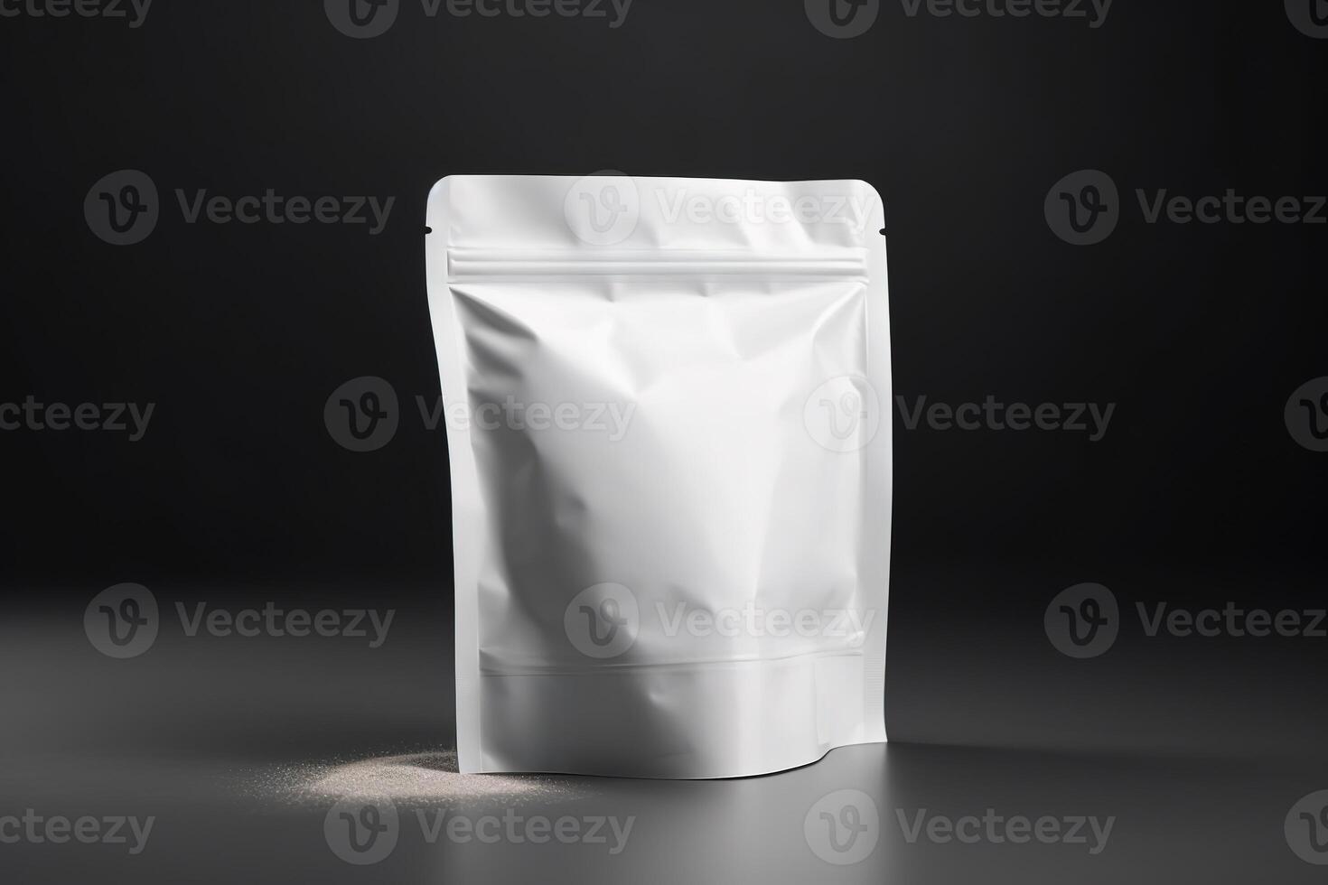 Blank White Packaging Pouch for Mockup Illustration with photo