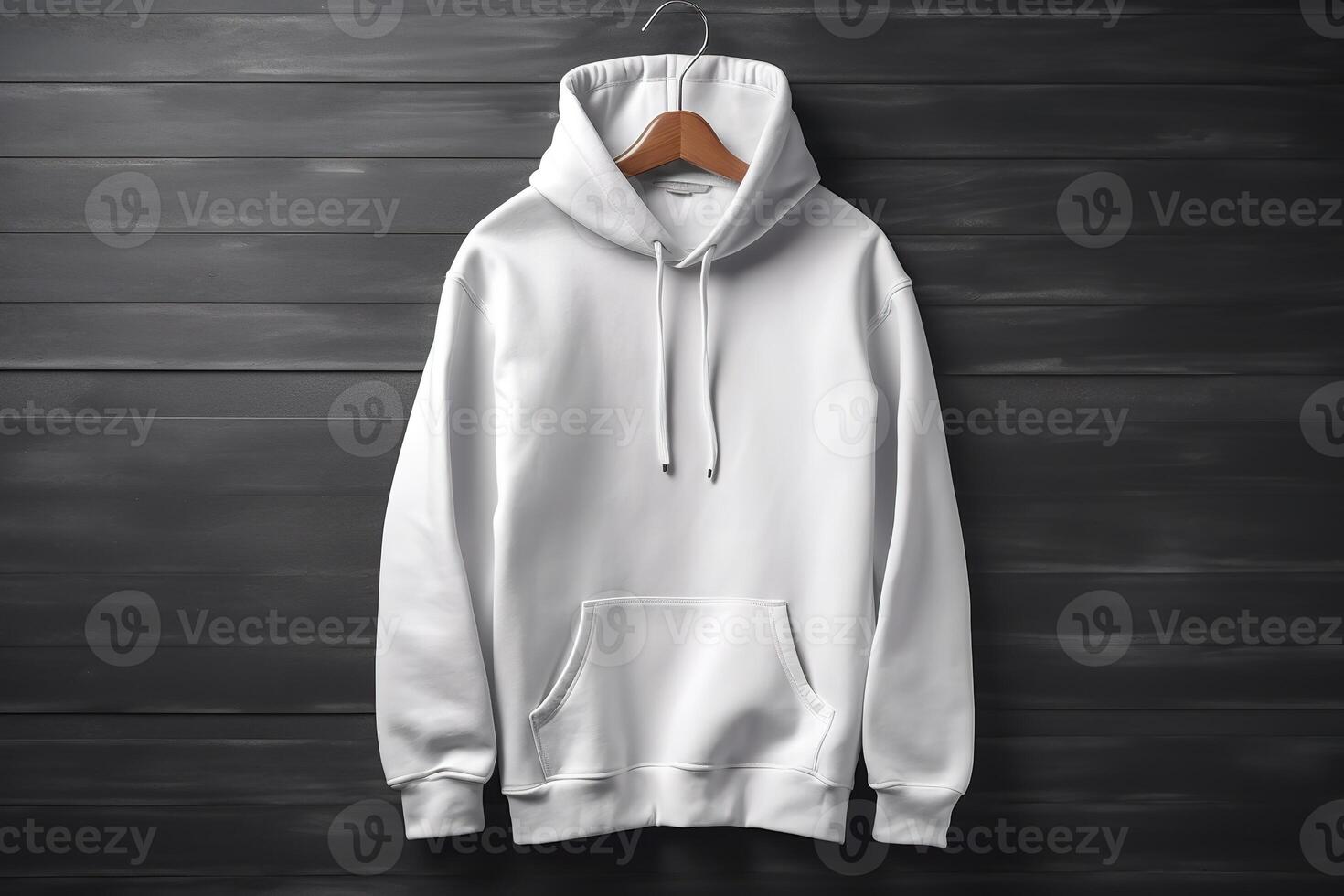 Blank White Hoodie for Mockup Illustration with photo