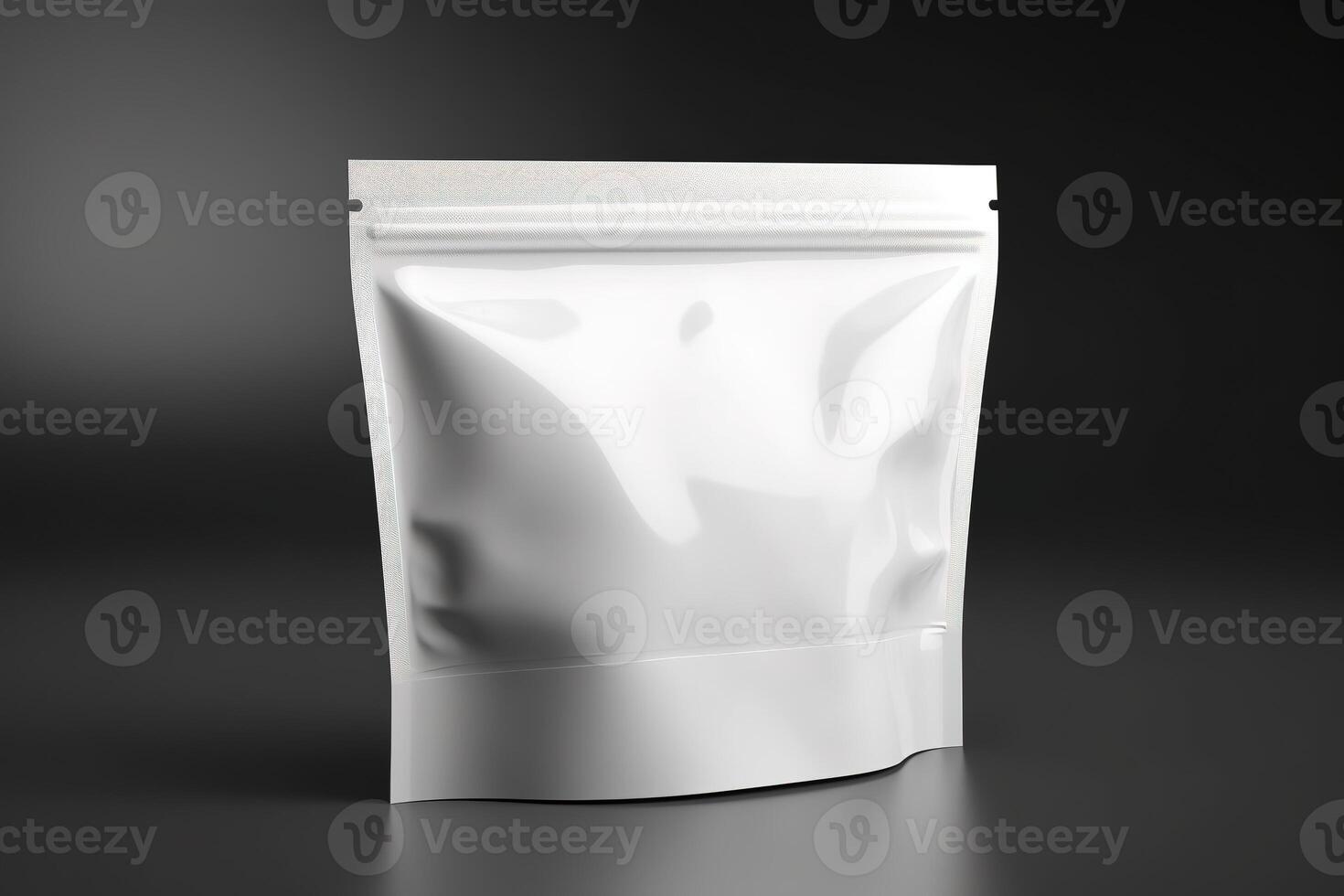 Blank White Packaging Pouch for Mockup Illustration with photo