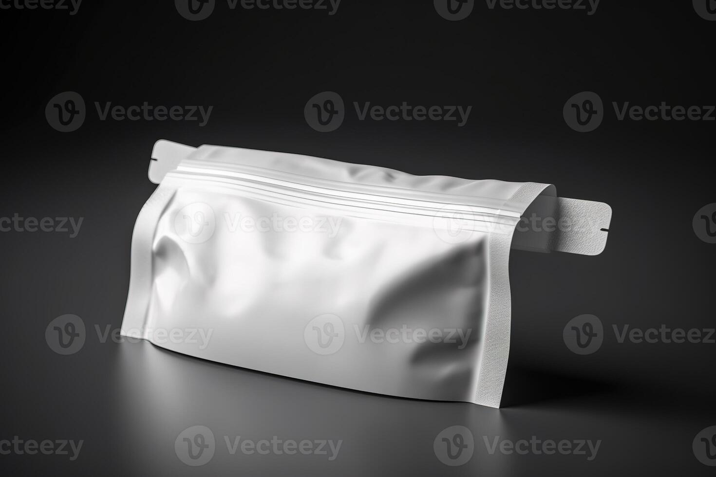 Blank White Packaging Pouch for Mockup Illustration with photo