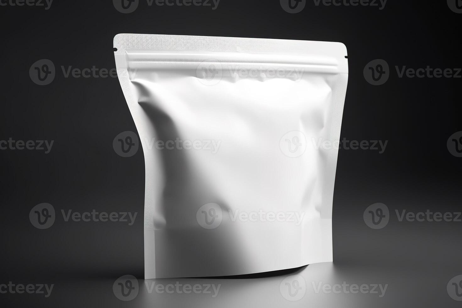 Blank White Packaging Pouch for Mockup Illustration with photo