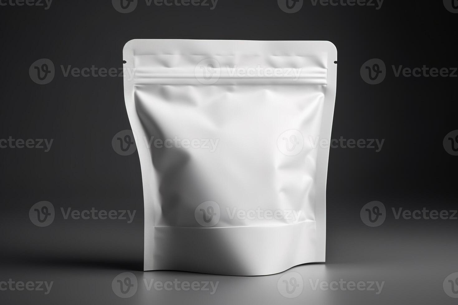 Blank White Packaging Pouch for Mockup Illustration with photo