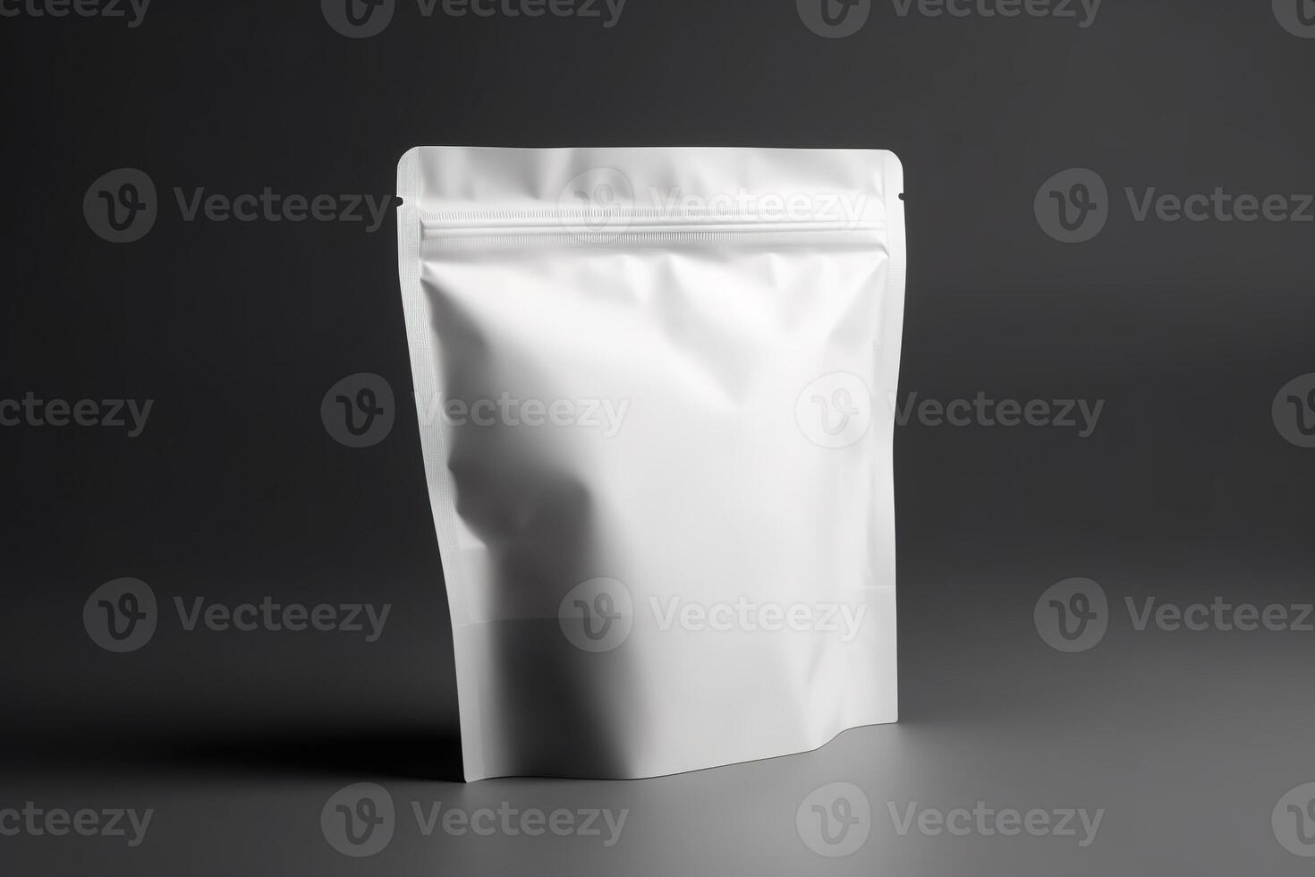 Blank White Packaging Pouch for Mockup Illustration with photo