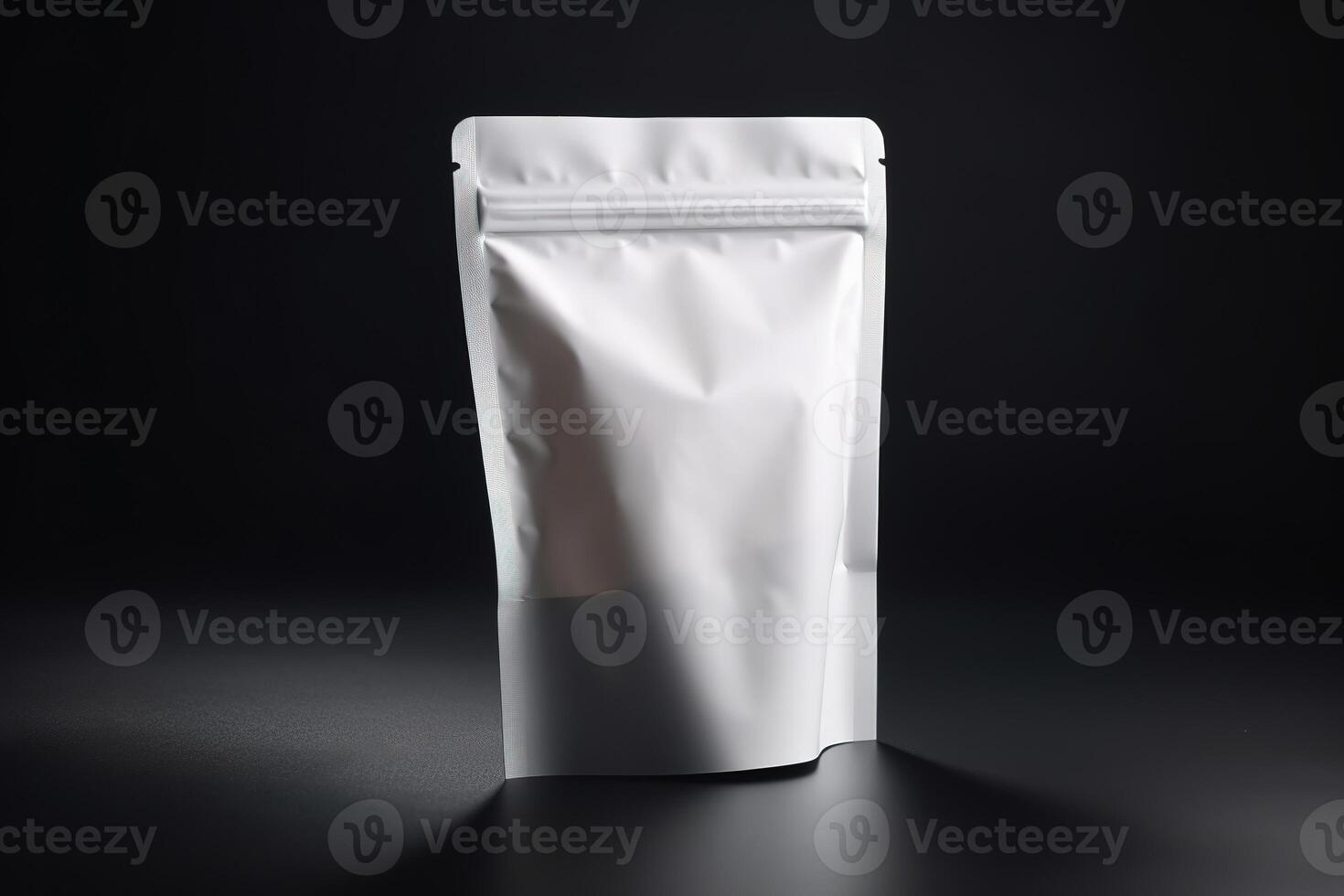 Blank White Packaging Pouch for Mockup Illustration with photo