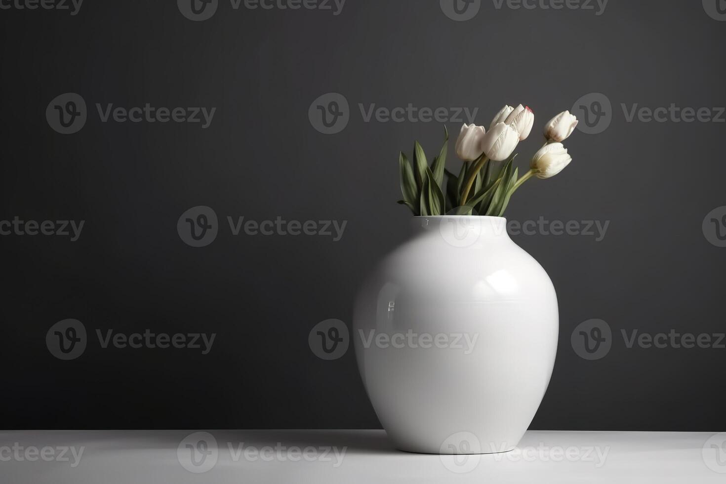 Blank White Vase for Mockup Illustration with photo