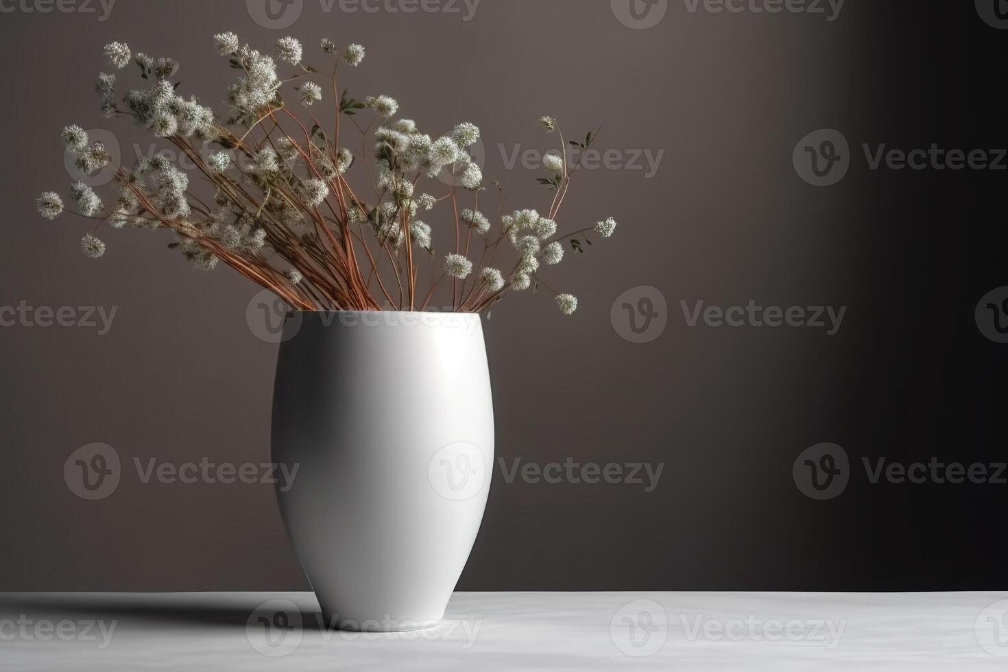 Blank White Vase for Mockup Illustration with photo