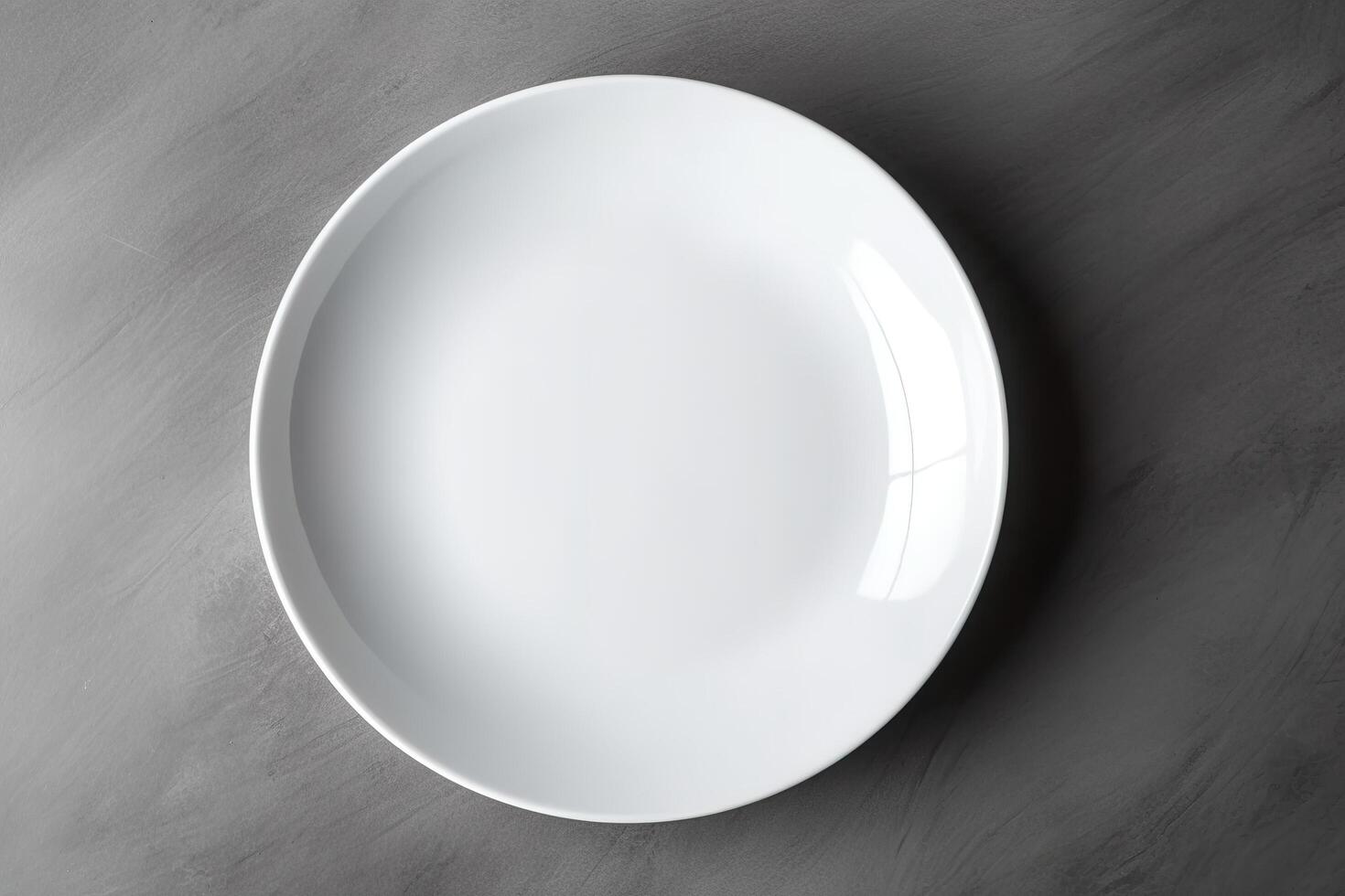 Blank White Plate Top View for Mockup Illustration with photo