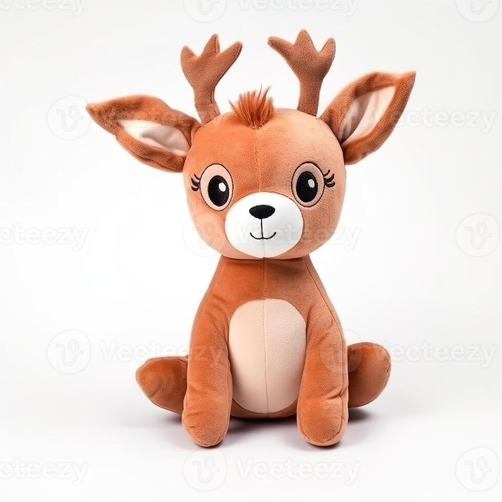 Cute Deer Animal Plush Toy White Background Animal Doll with photo
