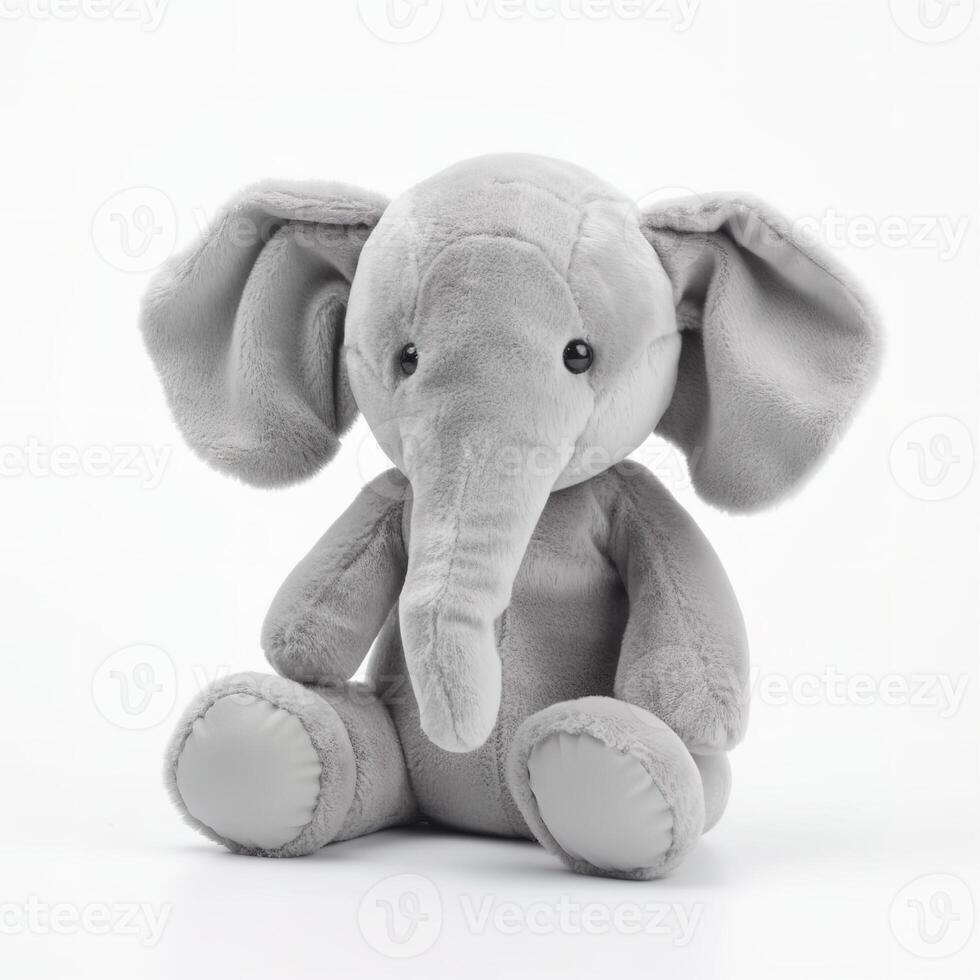 Cute Elephants Animal Plush Toy White Background Animal Doll with photo
